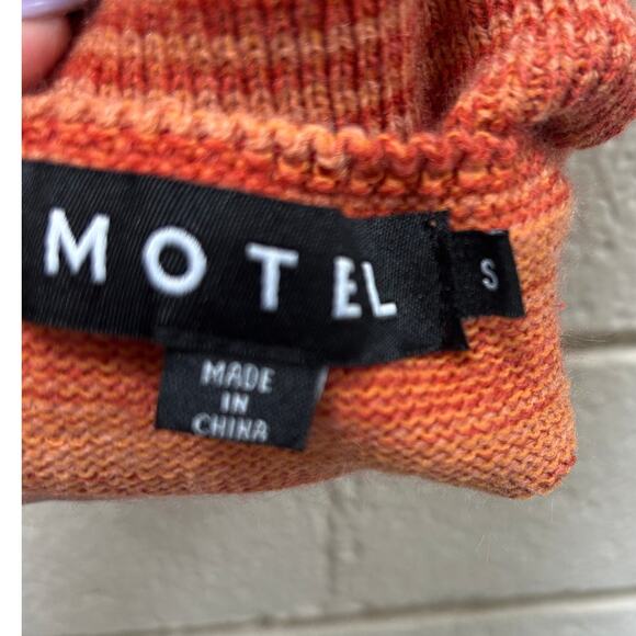 Motel Roena Crop Top In Space Dye Tangerine Strawberry size S - Picture 9 of 9